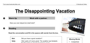The Disappointing Vacation (part 1)