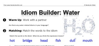 Idiom Builder: Water (part 1)