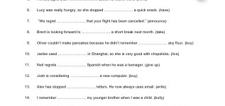 Gerunds and Infinitives - A Quick Quiz (part 2)