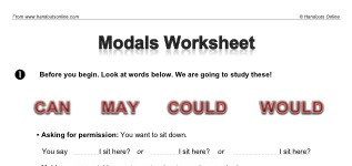 Modals Worksheet (part 1)