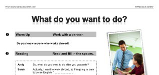 What do you want to do? (part 1)