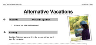 Alternative Vacations (part 1)