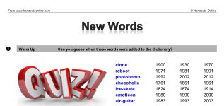New Words (part 1)