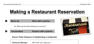 Making a Restaurant Reservation (part 1)